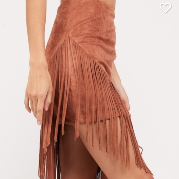 Suede fringe Skirt - Picture 2 of 4